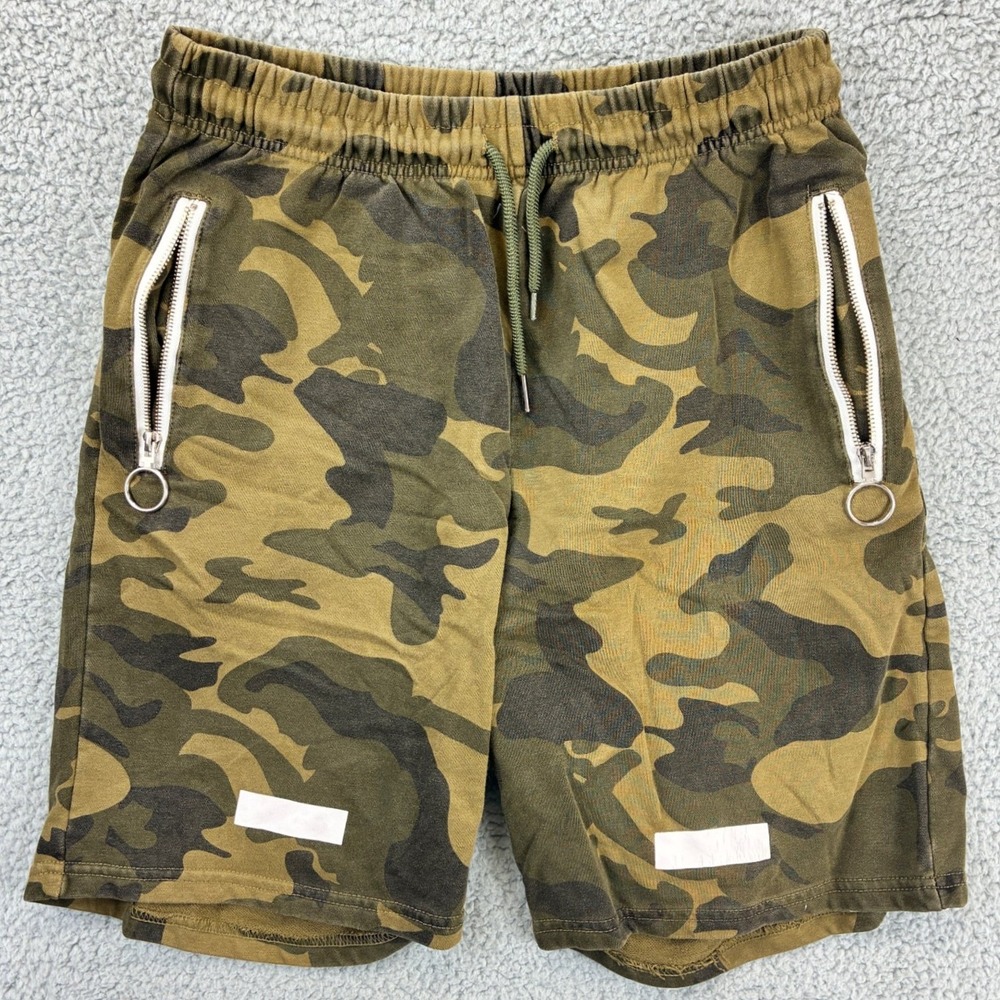 Off-White Shorts Camo Sweat Shorts Mens XXL Green Camouflage Streetwear Graphic